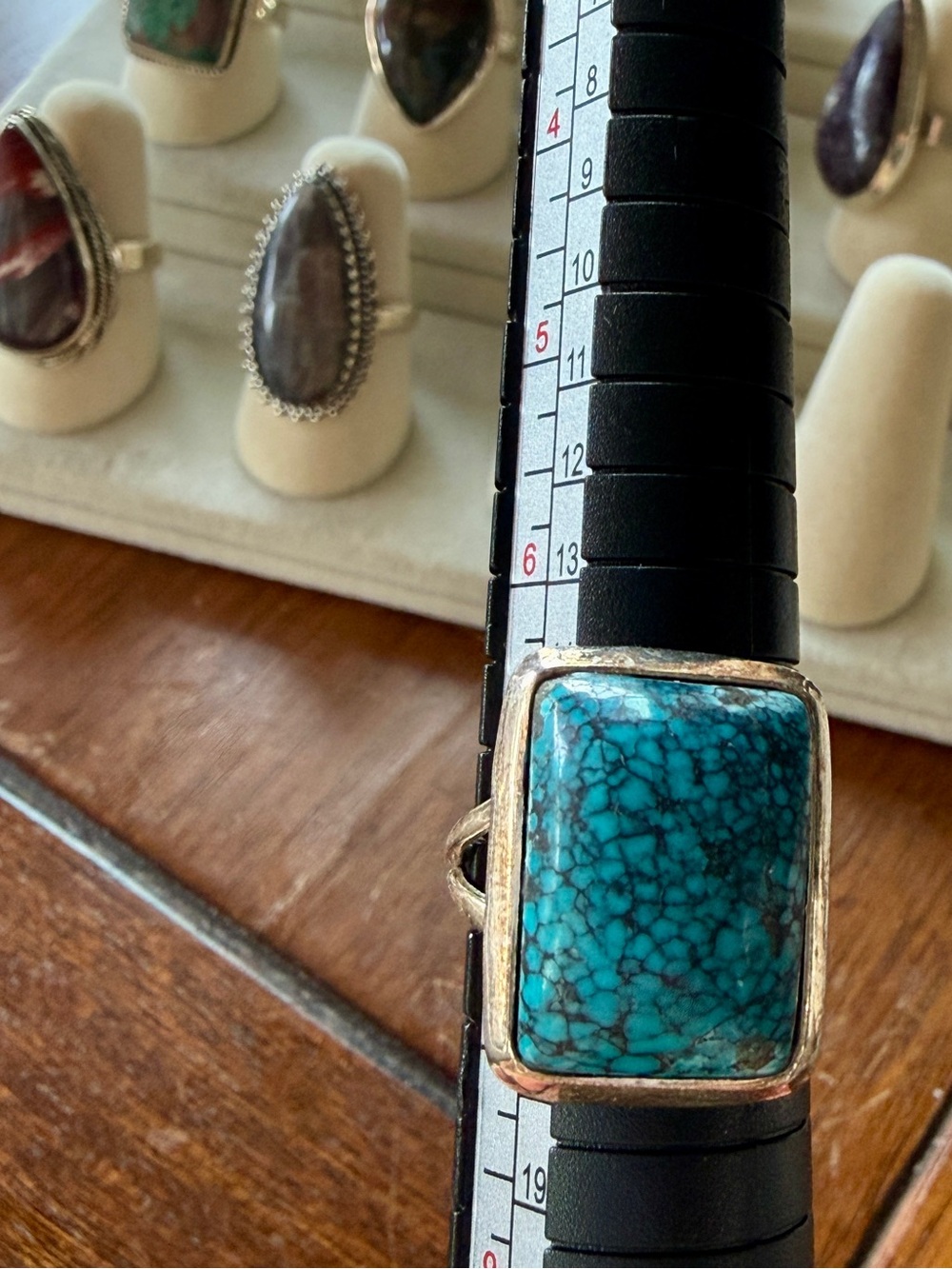 Turquoise Sterling silver 625 Ring - Blue Turquoise 7
